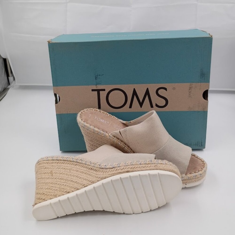 Toms Monica Mule Wedge Sandal, Nude, Women's Size 11 - Picture 4 of 5